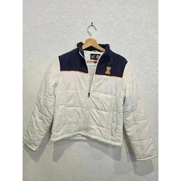 Illinois white puffer jacket sz Medium - Picture 1 of 3